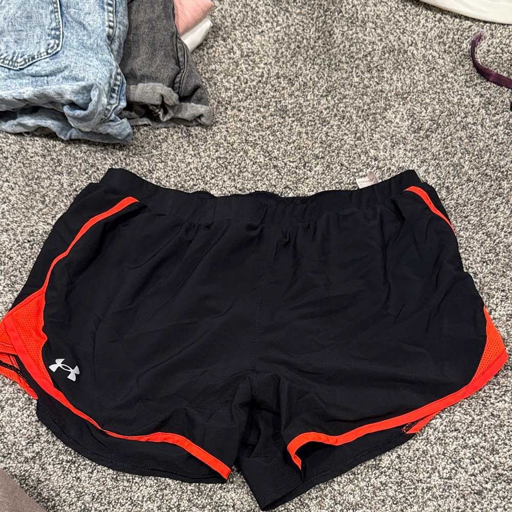 Under Armour Women's Black Shorts with Red Trim